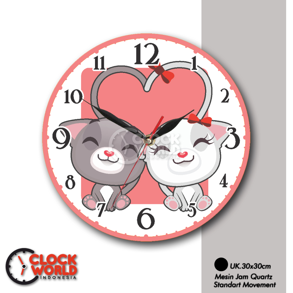 JAM DINDING 30cm KUCING CAT 01