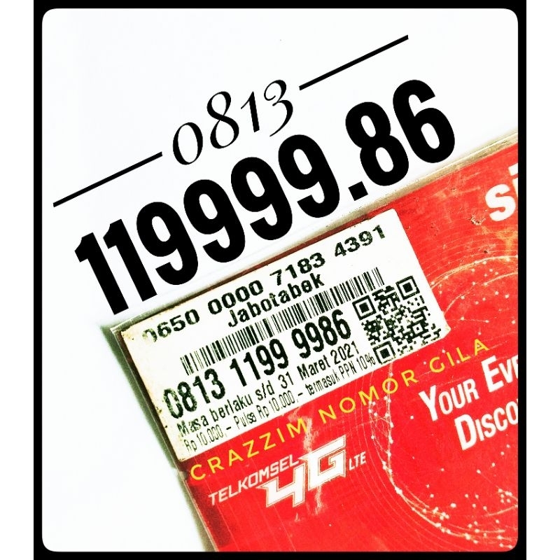 NOMOR CANTIK TELKOMSEL 9999. 86. No Cantik Couple Kwartet. Kartu Perdana Cantik