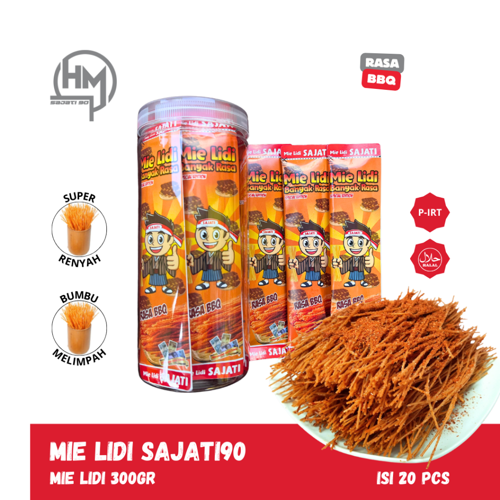 

SAJATI Mie Lidi Sajati Rasa BBQ dalam 1 Toples - 20 Pcs Camilan
