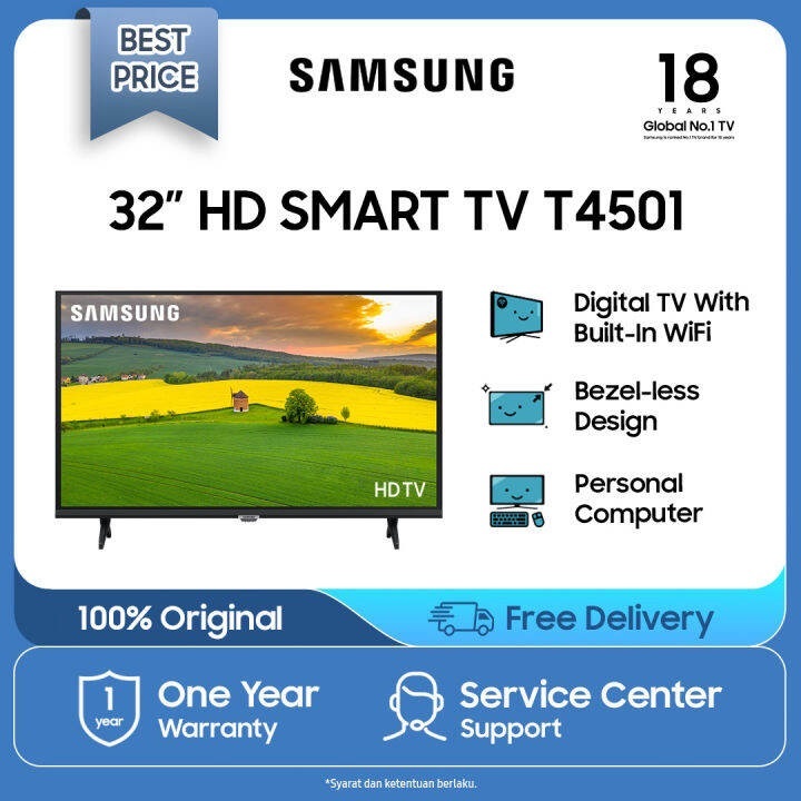 Samsung 32 Inch Smart TV Digital LED TV | 32T4501 | UA32T4501 | Browser/Netflix/YouTube | T4501 | Ga