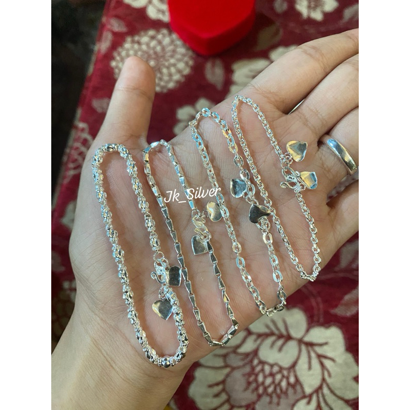 TERMURAH Gelang Tangan Motif Padi, Bambu, Nori, dan Medan (Perak Murni)
