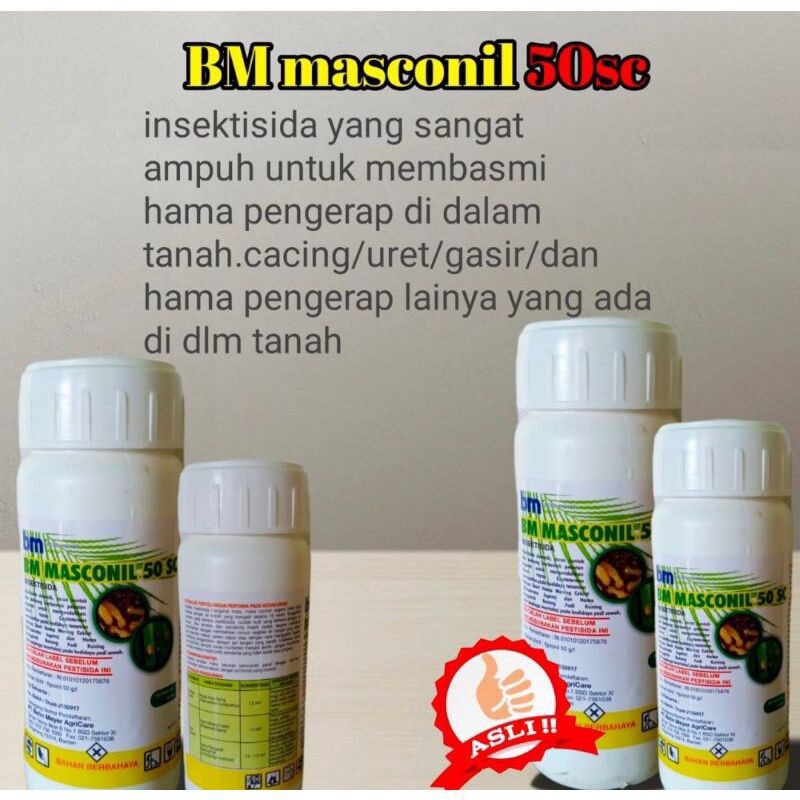 Bm Masconil 50 sc kmsn 100 ml,.BM MASCONIL 50 SC sangat cocok diaplikasikan untuk mengendalikan 2 ha