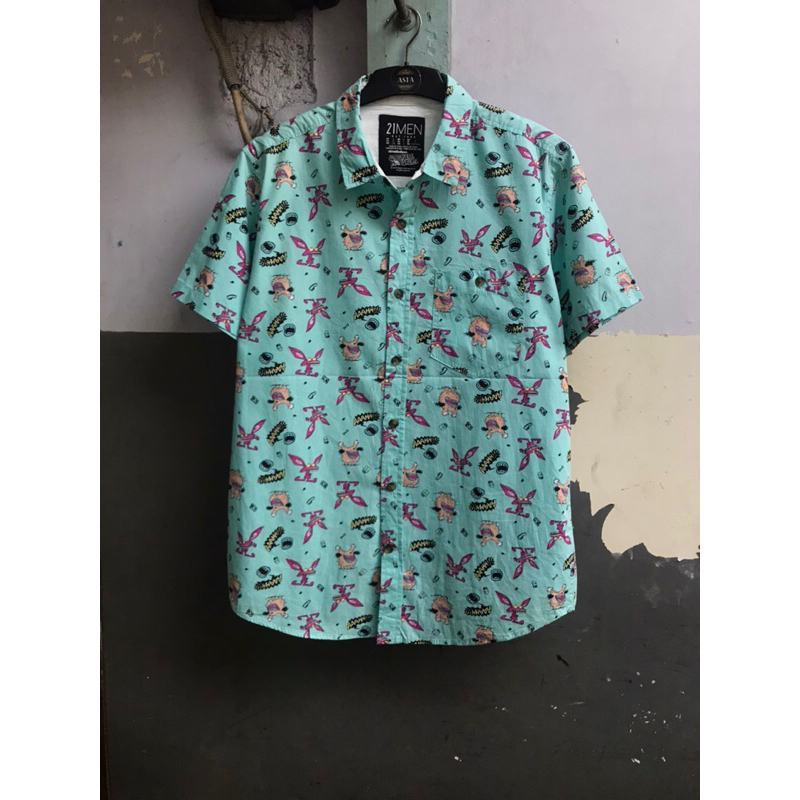 kemeja lengan pendek 21men size L preloved
