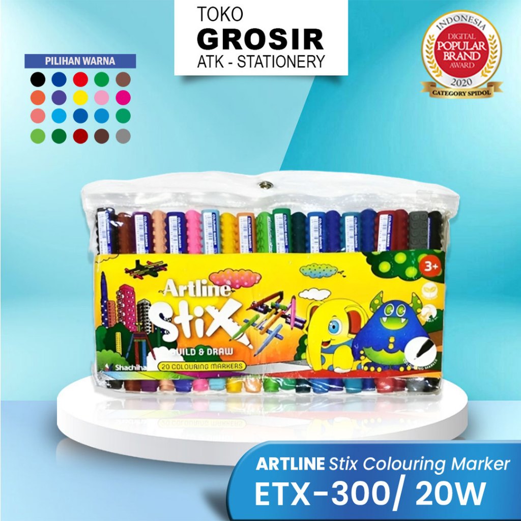 

ARTLINE Spidol Stix Colouring Marker Set 20 Colours ETX-300/20W