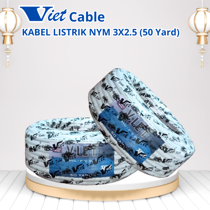 Viet/PROVI Kabel Listrik NYM 3X2.5 Viet/PROVI Tembaga Murni/SNI/50 Yard/Roll
