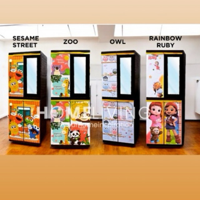 HOMELIVING - LEMARI PLASTIK AKAKO GANTUNGAN - LEMARI BAJU ANAK PLASTIK PONTIANAK