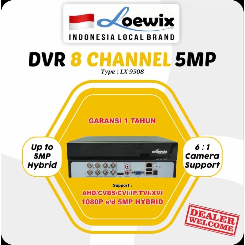 LOEWIX DVR 8CHANNEL UP TO 5MP