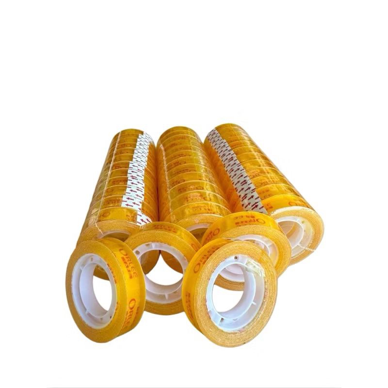 

Solasi Lakban Kecil Lem Kuat 1/2 inch X 25 Yard Bening Tape isolasi Selotip