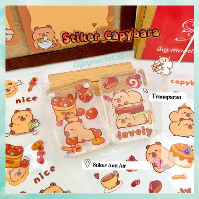 

Stiker Deco DIY Kartu Buku Jurnal Sticker Cartoon Botol Anti Air Dan Casing HP Motif Kapibara SD12