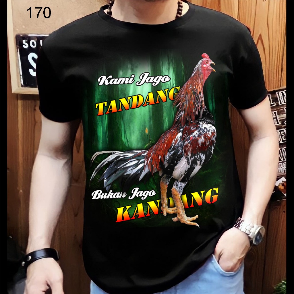 Kaos Distro Pria Tshirt Keren Motif Ayam Jago Tandang