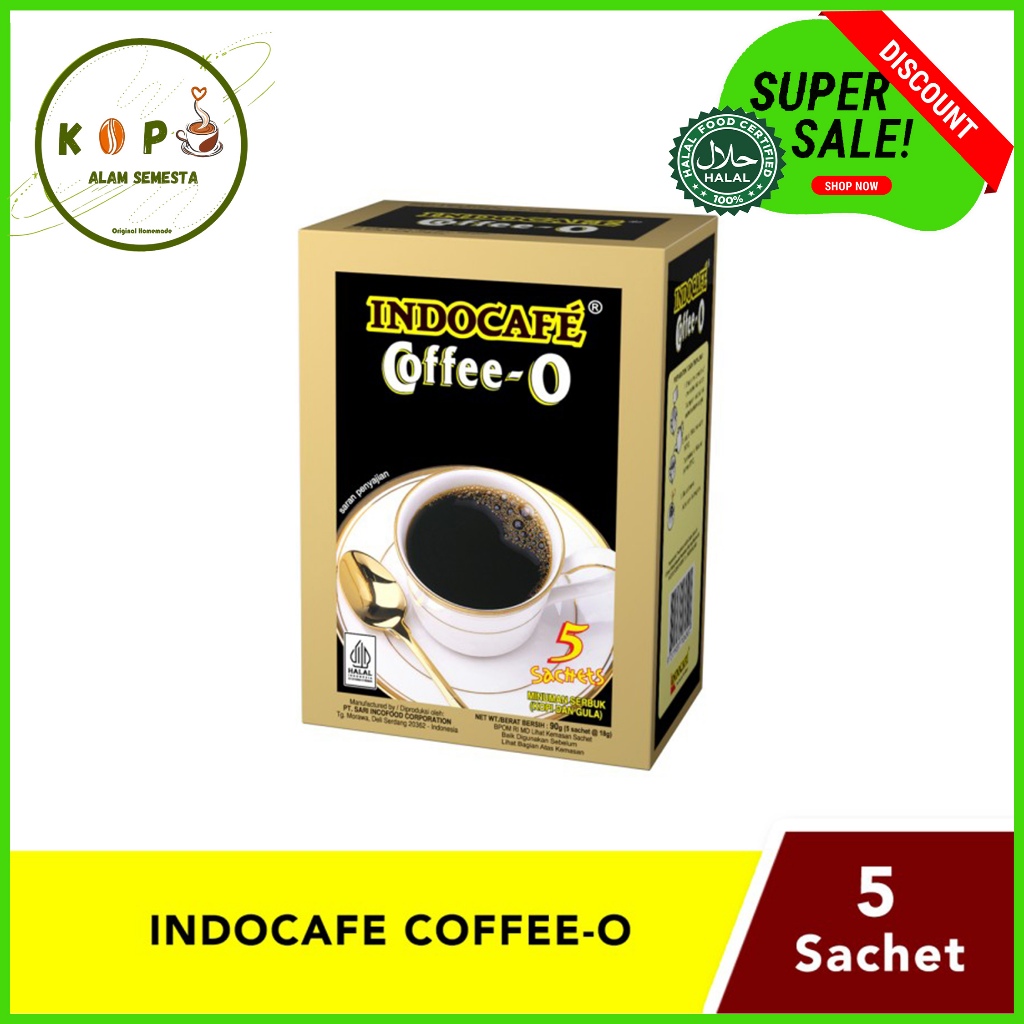 

Indocafe Coffee-O (5 sachet x 18gr) Kopi O Hitam