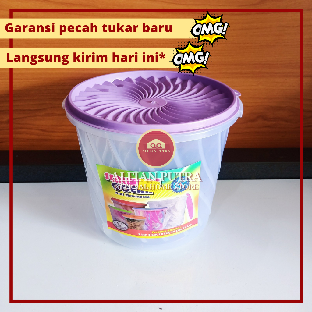 TOPLES KERUPUK PEYEK KERIPIK 10 LITER LODONG PLASTIK PENYIMPANAN MAKANAN RINGAN KEDAP UDARA