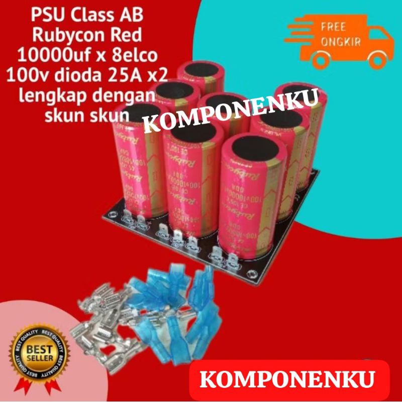 Hrg 1 blok PSU 8 ELCO 10000uf80v 10000mk80v 10000mikro 10.000uf 80v 10000uf 10000mk POWER SUPPLY SUP