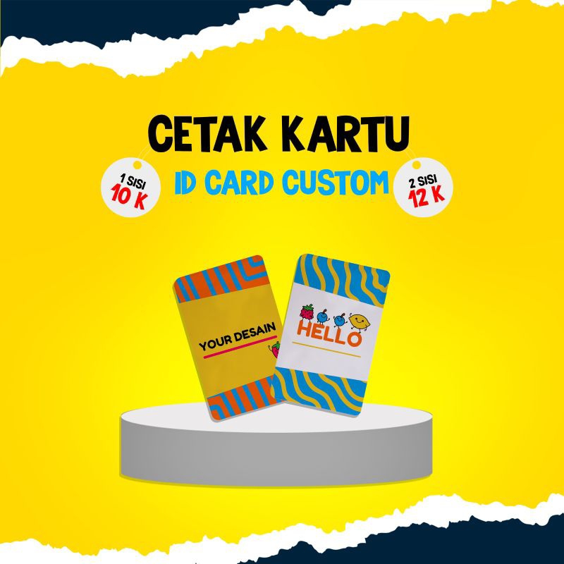 

Cetak Kartu ID Card Custom Print UV 2 Sisi Card Member Bahan PVC Tebal