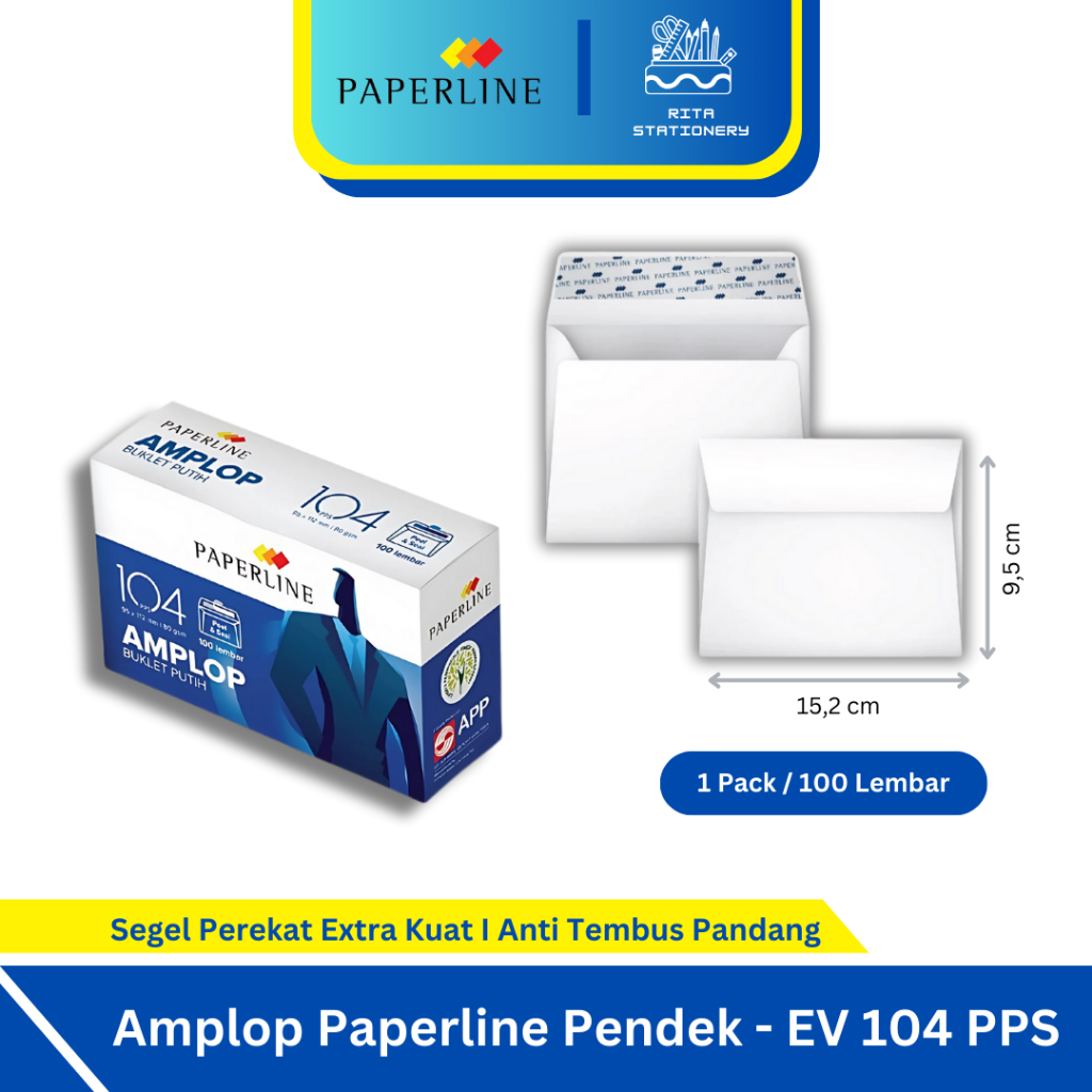 

PAPERLINE Amplop Putih Pendek 1 Pack - PPL EV 104 PPS