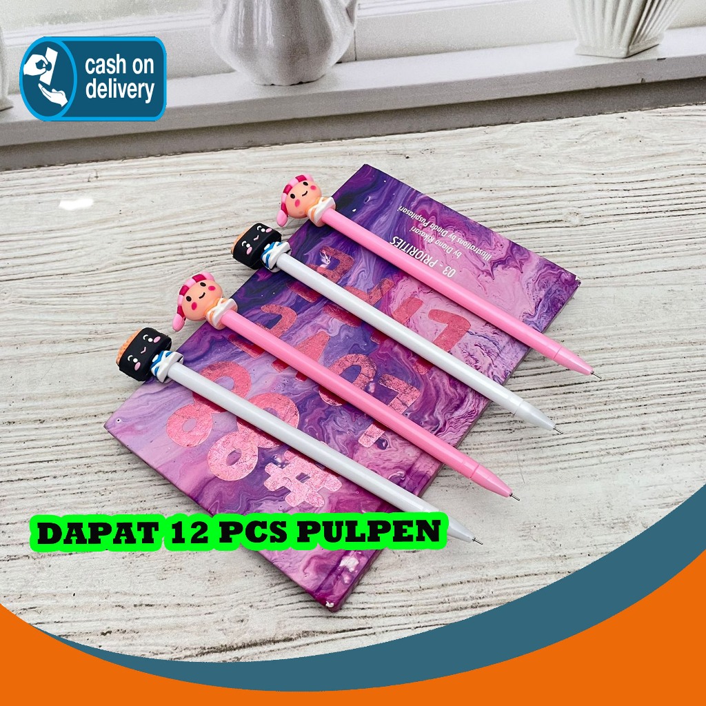 

SELUSIN (12 PCS) PULPEN GEL MAKANAN SUSHI PG-1485 JAPAN FOOD PEN PENA BOLPEN BOLPOIN LUCU ANAK ALAT TULIS KANTOR SEKOLAH MURAH TERMURAH COD