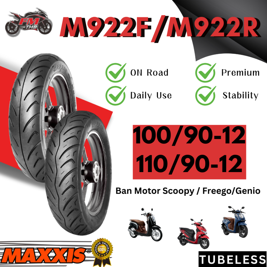 Ban Maxxis M922 Ring 12 Tubeless - Ban Motor Matic/Scooter Ring 12《Ban Maxxis Termurah》