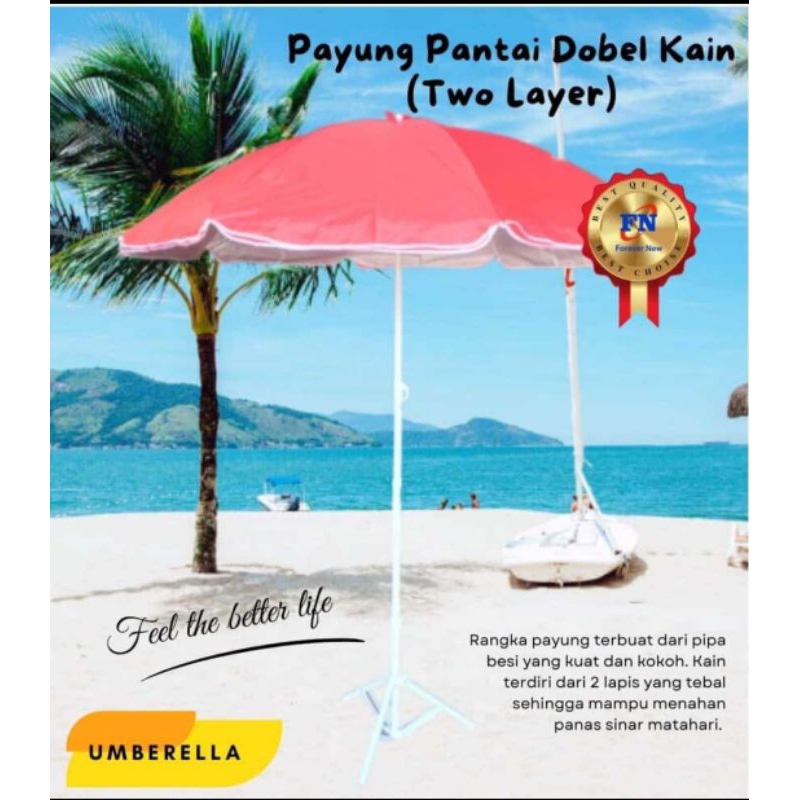 PAYUNG DOBEL LAYER POLOS Payung pantai 240CM/ Payung Cafe / Payung Tenda 240cm.