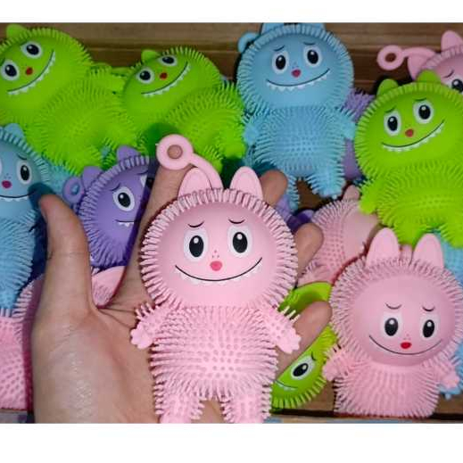MAINAN ANAK UBUR UBUR LAMPU /MAINAN LABUBU SQUISHY KARET / MAINAN LABUBU LAMPU NYALA KARET VIRAL
