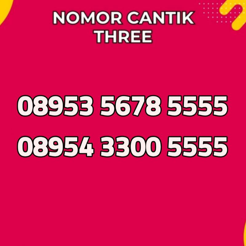 Nomor cantik 3 kwartet 5555 Kartu perdana tri