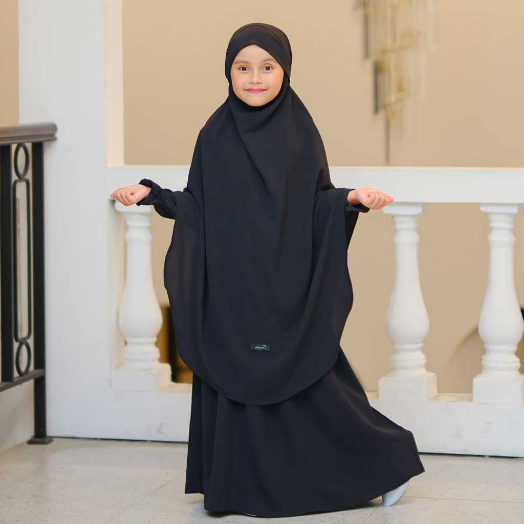 Malano Style - Baju Gamis Abaya Anak Perempuan Nabila - Hitam