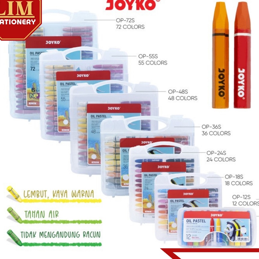 

Istimewa Crayon Warna Joyko Oil Pastel 12 18 24 36 48 55 72 Set