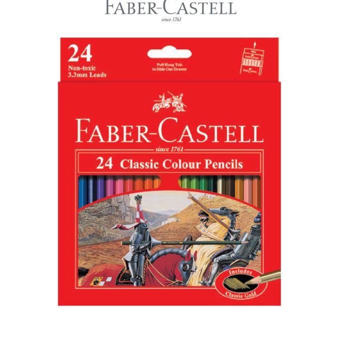 

FG2 Pensil warna Faber Castell 24 warna classic panjang 1set24wrn