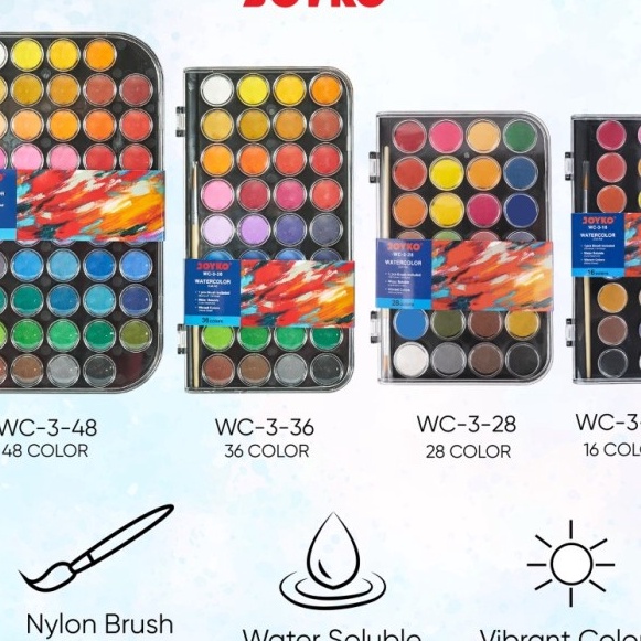 

Boom Joyko Watercolor Set Cat Air WC316 isi 16 Warna Orinal