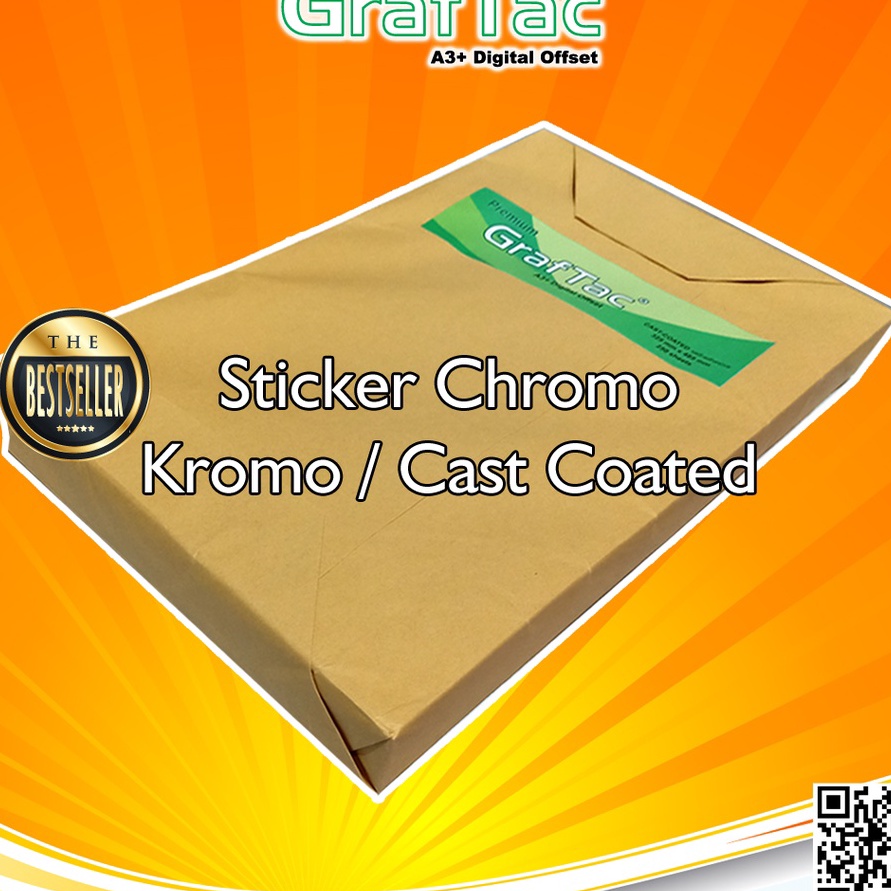 

Unggul Graftac Stiker Kromo A3 Bontak Sticker Cast Coated Dital Print Pack isi 25 lembar
