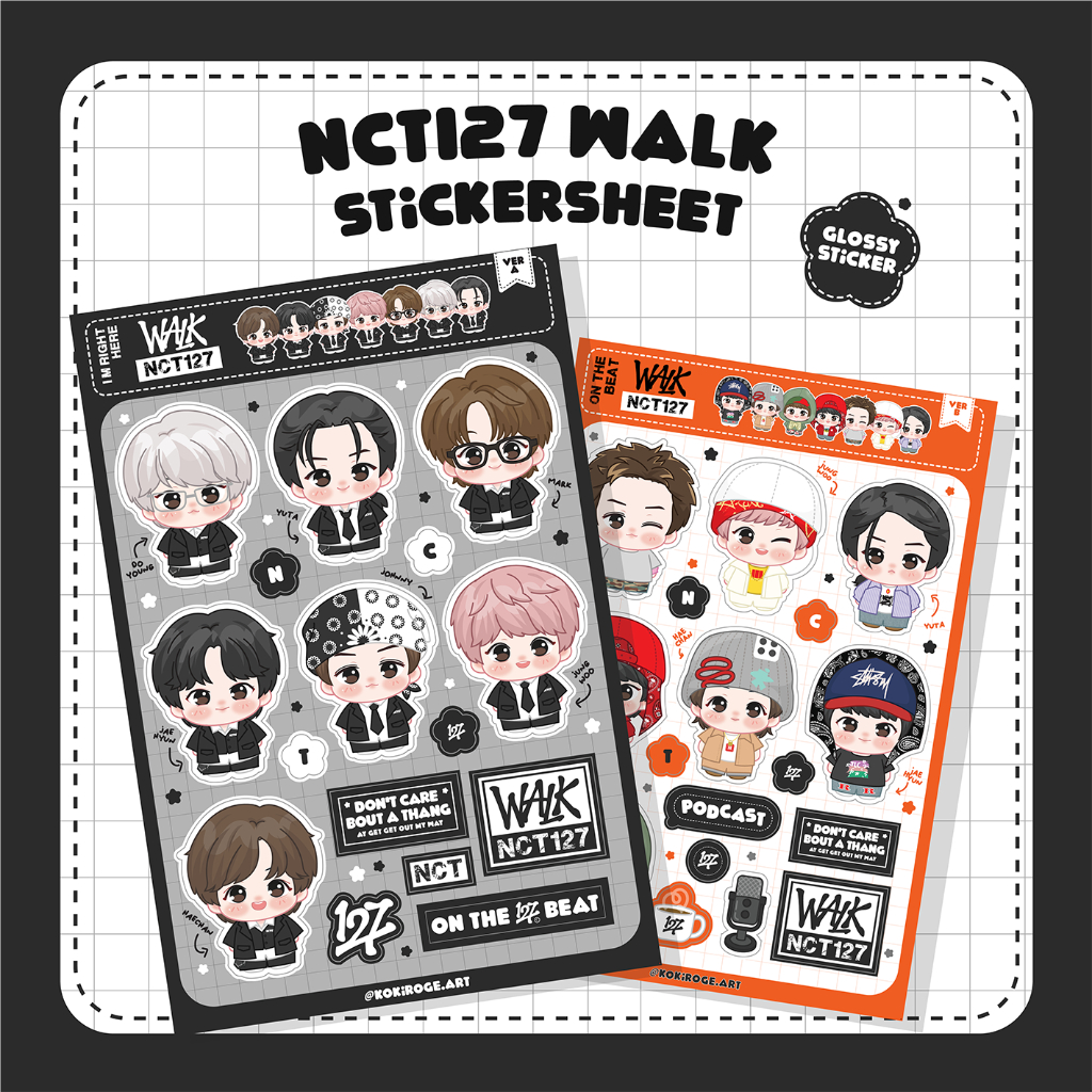 

127 WALK stickersheet fanart by kokiroge.art
