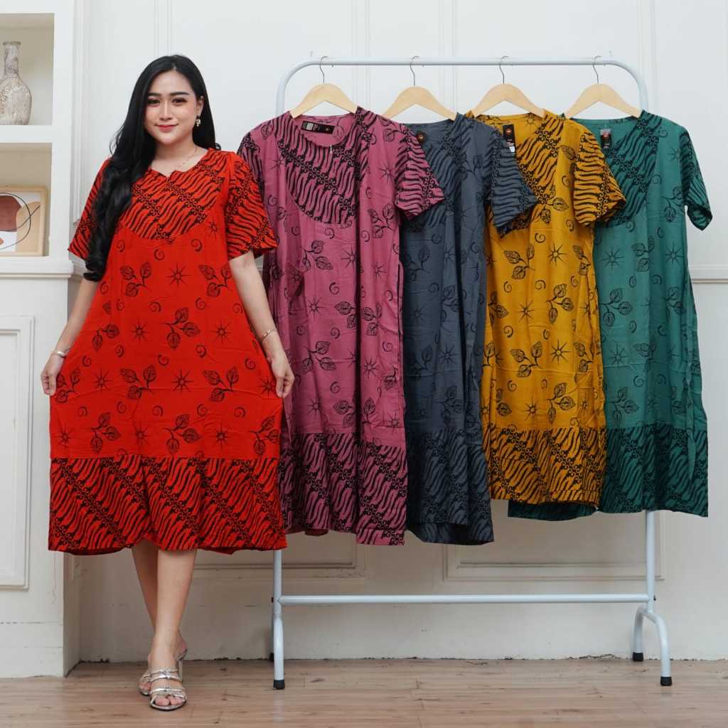 Baju Daster Wanita Batik Rayon Premium Lengan Pendek