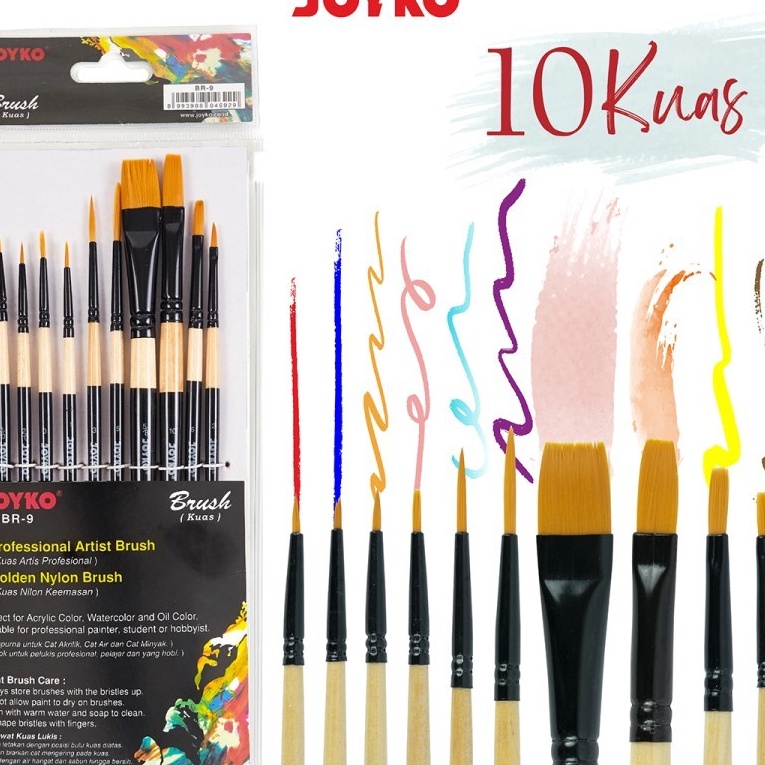 

Mega 1 SET Brush Kuas Cat Air Cat Minyak Lukis Acrylic Joyko BR9