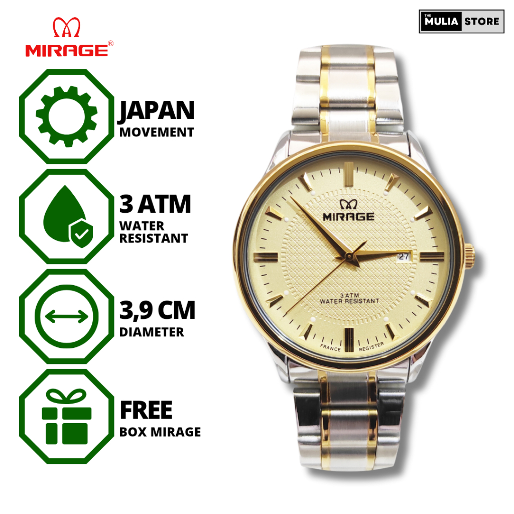 Jam Tangan Pria Mirage Original 8814 M Analog