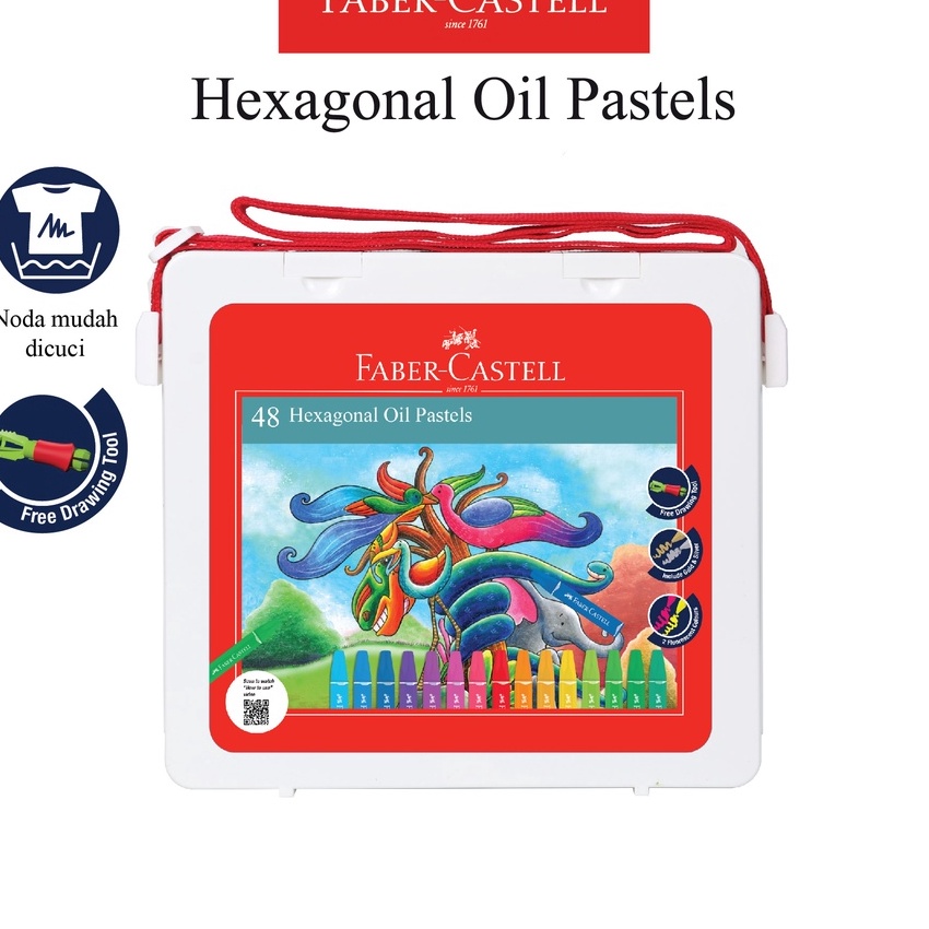 

FG2 Crayon Faber Castell Hexagonal Oil Pastel 48 Warna Free Peect Drawing Tools