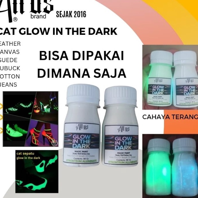 

FG2 Cat Akrilik Cat Glow In The Dark 2 Gram Menyala Dalam Gelap Cat Sepatu Kain Canvas Kulit Leather Paint