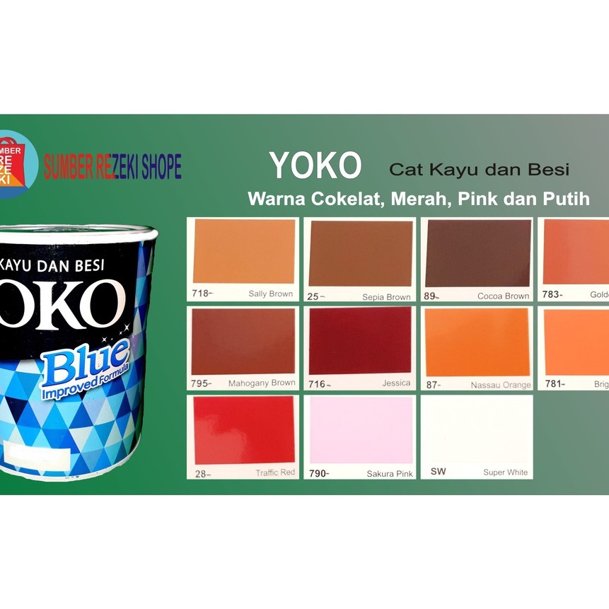 

Langka Cat Minyak BesikayuPlastik Warna CoklatMerahPinkPutih YOKO Avian Brands