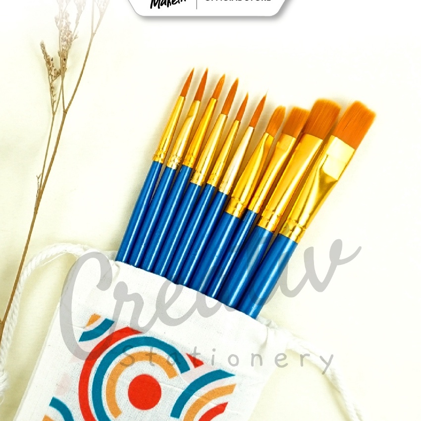 

KP8 Kuas Lukis Set Artist Brush Lengkap Round Flat 1 Pcs Ptk Ak1