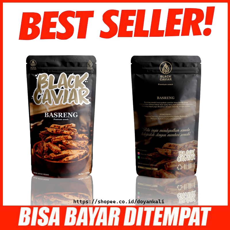 

Black Caviar Basreng Bakso Baso Goreng Premium Cemilan Snack Pedes Daun Jeruk Isi 100gr