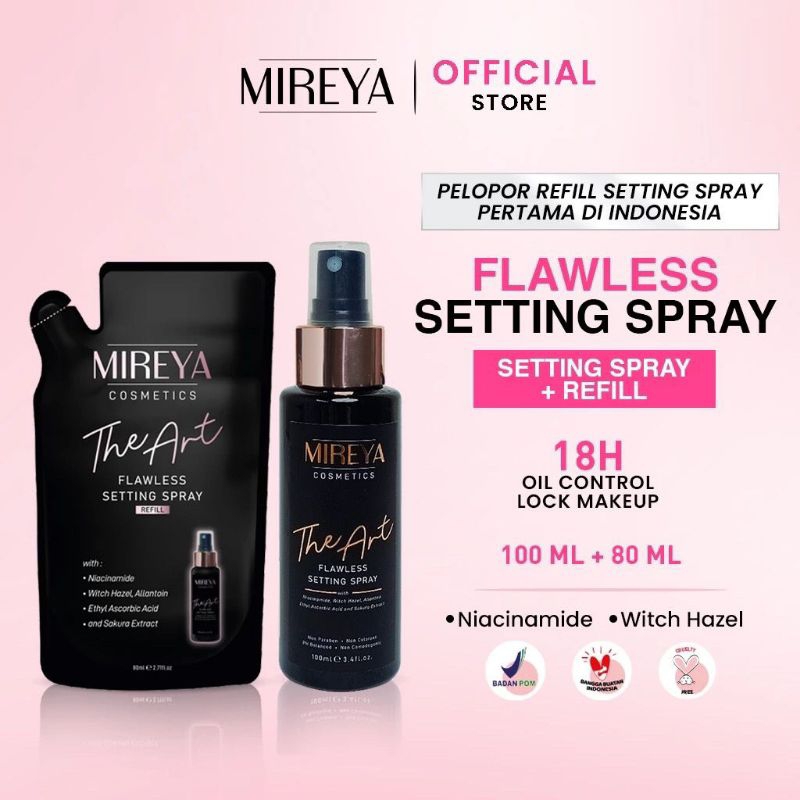 ROSE - MIREYA Setting Spray 100ml - Setting Spray Primer Matte Lock Make Up Mengunci Make Up 18Jam -