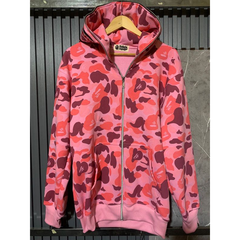 HOODIE ZIPPER BAPE PINK CAMO MIRROR 1:1