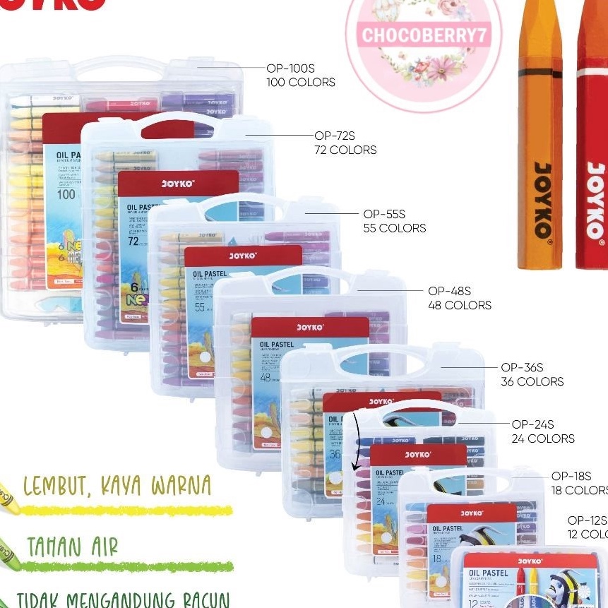 

Langka Crayon Krayon Minyak Oil Pastel Joyko Crayon Warna Joyko 72 1 set