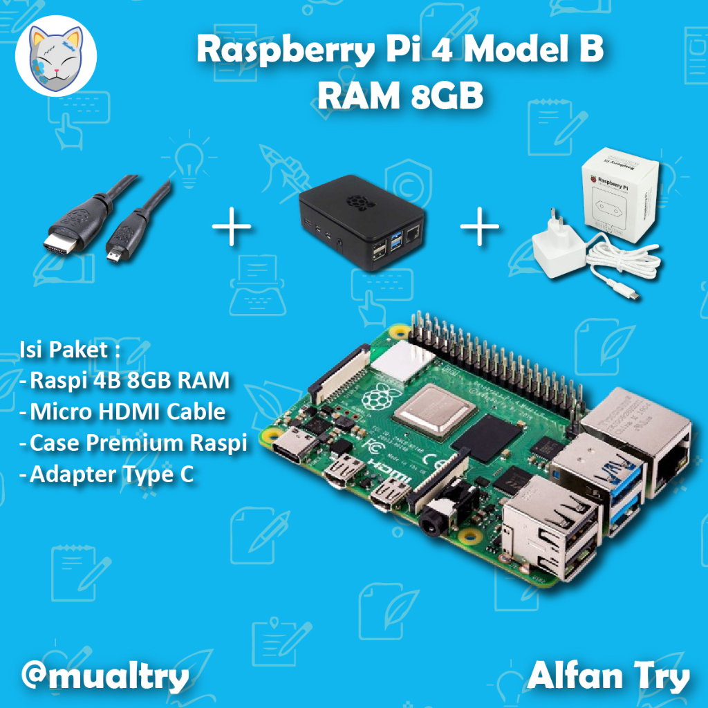 Raspberry Pi 4 Model B 8GB Original Pi 4B RAM 8 GB + Acc Made in UK