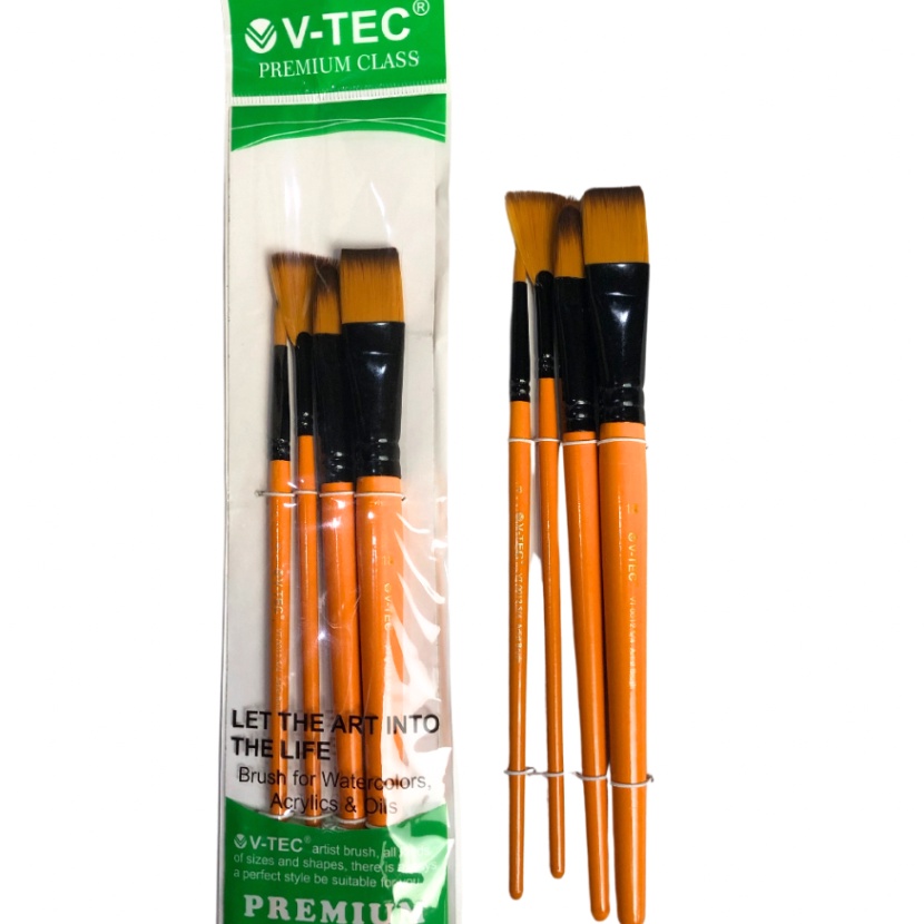 

KI3 Kuas Lukis VTEC VT12 Brush Premium Class Set 4 Dengan Berbagai Ukuran Kuas Lukis Set 4