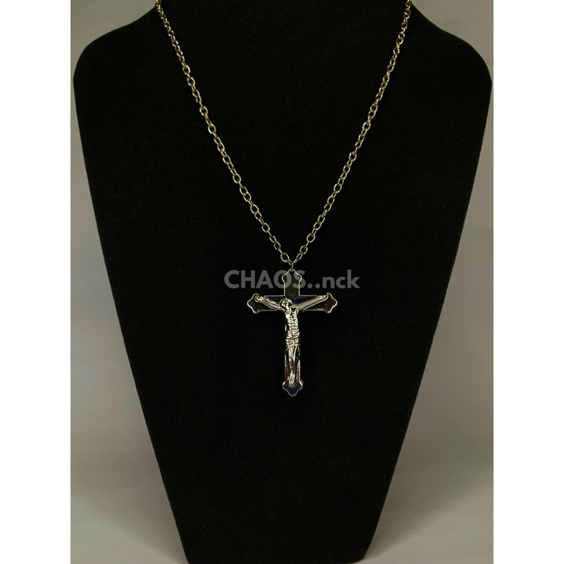 Cross Pendant Necklace | Kalung rantai titanium liontin salib pria & wanita