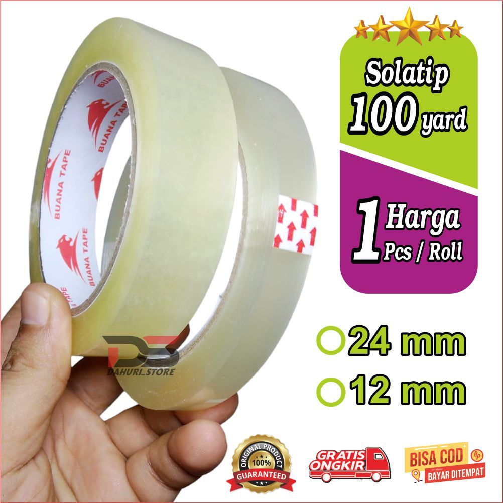 

TAPE LAKBAN BENING KECIL, SOLATIP 24mm / 1 inch, SOLATIP 12mm, SOLASI HARGA 1 Pcs