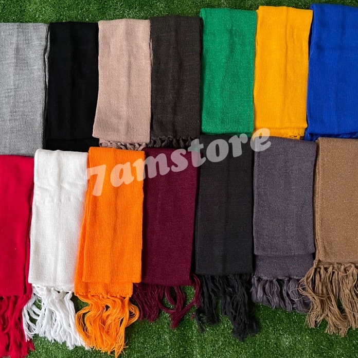 BONUS MENARIK Syal Rajut Pria  Wanita Dewasa Polos