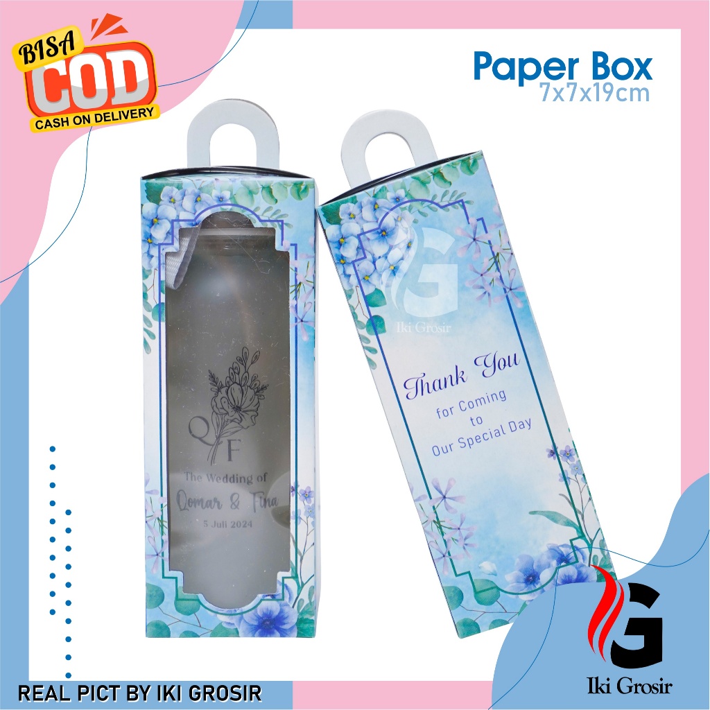 

Kotak Souvenir Paper Box 7x7x19cm Kemasan Dus Tumbler Botol Doff Kaktus Nice Kristal