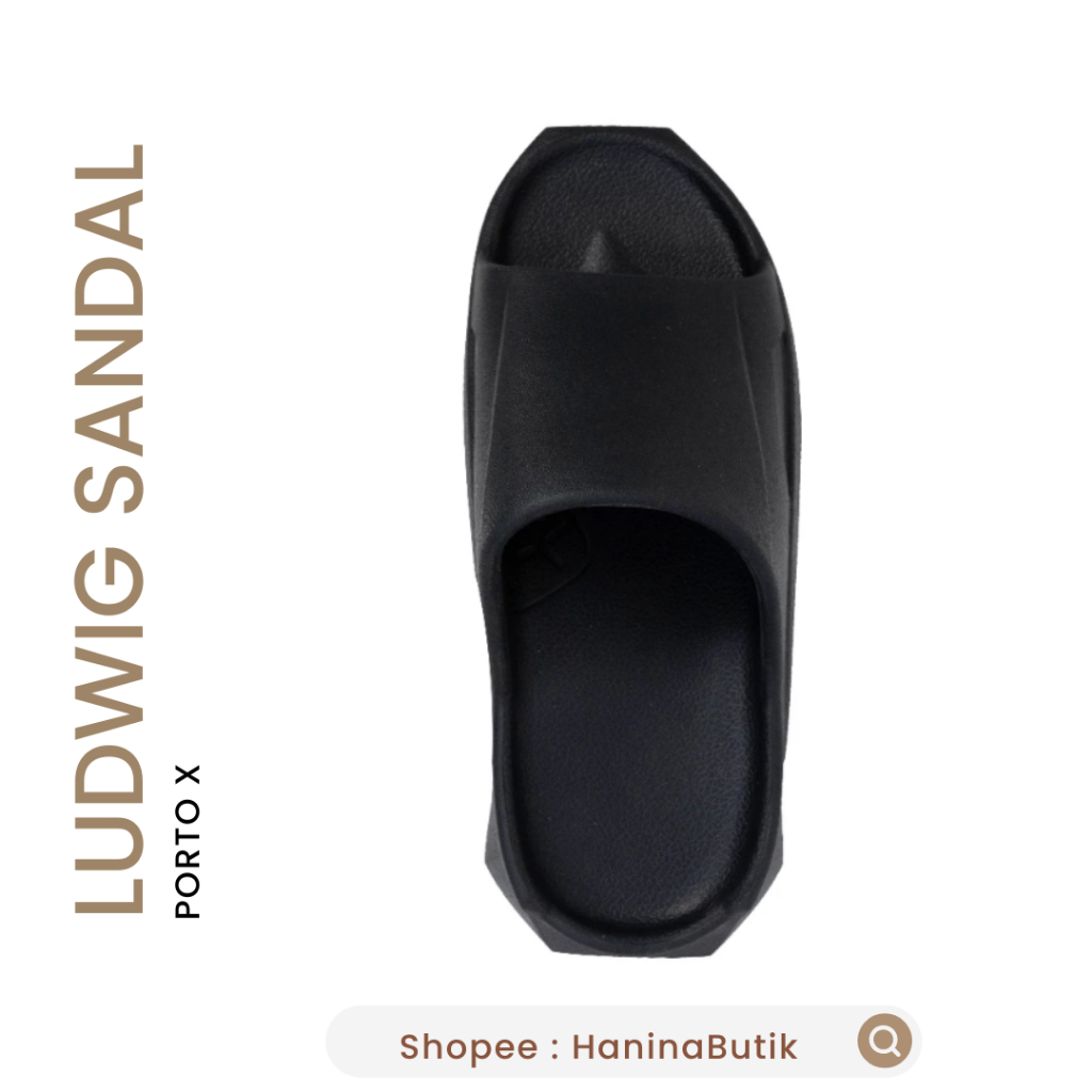 (𝗦𝗜𝗔𝗣 𝗞𝗜𝗥𝗜𝗠) LUDWIG SANDAL BLACK SIZE 39/40 by PORTO X | SANDAL RINGAN