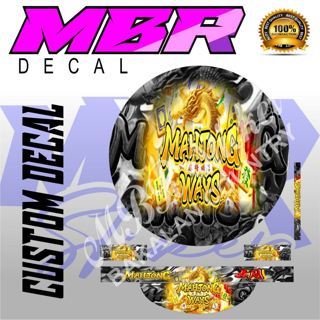 Decal Tebok Murai MAHYONG HITAM,STIKER TEBOK MURAI