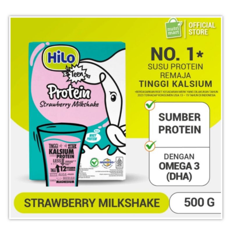 

Hilo Teen Strawberry Milkshake 500 gr Susu Remaja Tinggi Kalsium